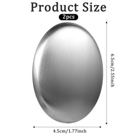 COMNICO 2 Pack Stainless Steel Soap Bar, Silver Odor Remover Magic Metal Odor Absorber Soap Rubbing Stone Eliminating Smell Like Onion Fish Garlic Strong Scents from Hands and Skin Kitchen Gadgets