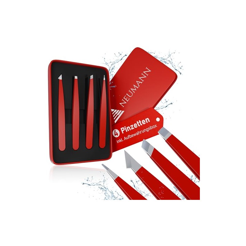 NEUMANN® Tweezers Set (Stainless Steel) for Removing Eyebrows and Hair