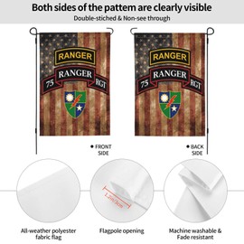 US Army 75th Ranger Regiment Home Flag Outdoor Flag Garden Yard Flag Double Sided Flag For Decor Flag 12.5"X18"