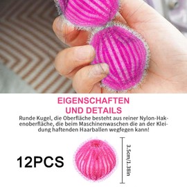 Pack of 12 Pet Hair Remover Washing Machine, Lint Balls Washing Machine, Practical Accessories for Laundry Care for Removes Pet Hair, Dog Hair Washing Machine, Cat Hair Remover Washing Machine
