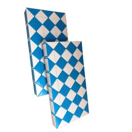 2 Pack Fidget Magic Snake Cube Puzzles Twist Ruler Speed Cubes Brain Teaser Game Toys for Kids Random Color (72 Block)