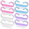 8 Pcs Nail Cleaning Brush with Handle Grip, Fingernail Scrub