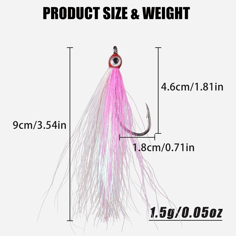 Fishing Bucktail Teasers Hook - 10pcs Bucktail Jigs Saltwater Clouser
