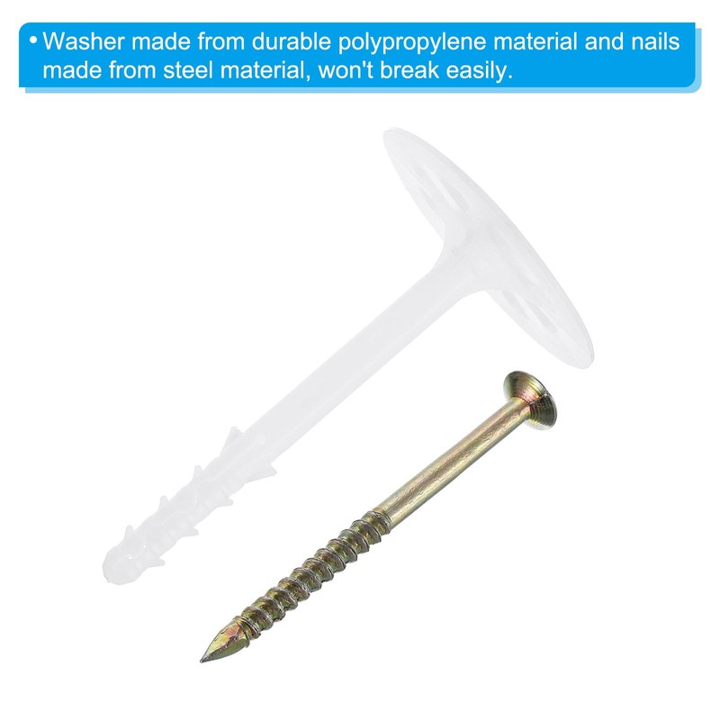 PATIKIL 102mm Perforated Insulation Pins, 50 Pack Insulating Nails Wall