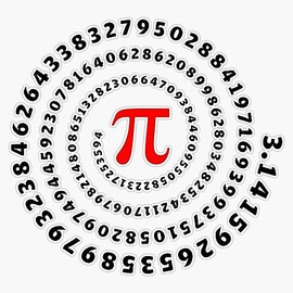 Pi Ï€ Spiral Science Mathematics Math Irrational Number Sequence Sticker Bumper Sticker Vinyl Decal 5"