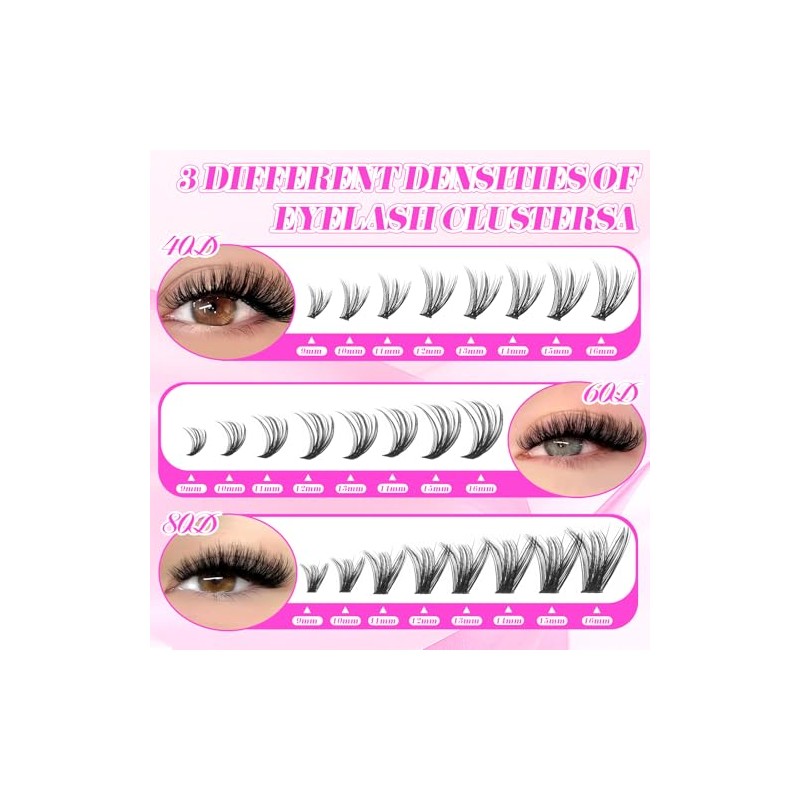 Lash Clusters Kit, Natural 560 Pcs Cluster Eyelash Extensions Kit