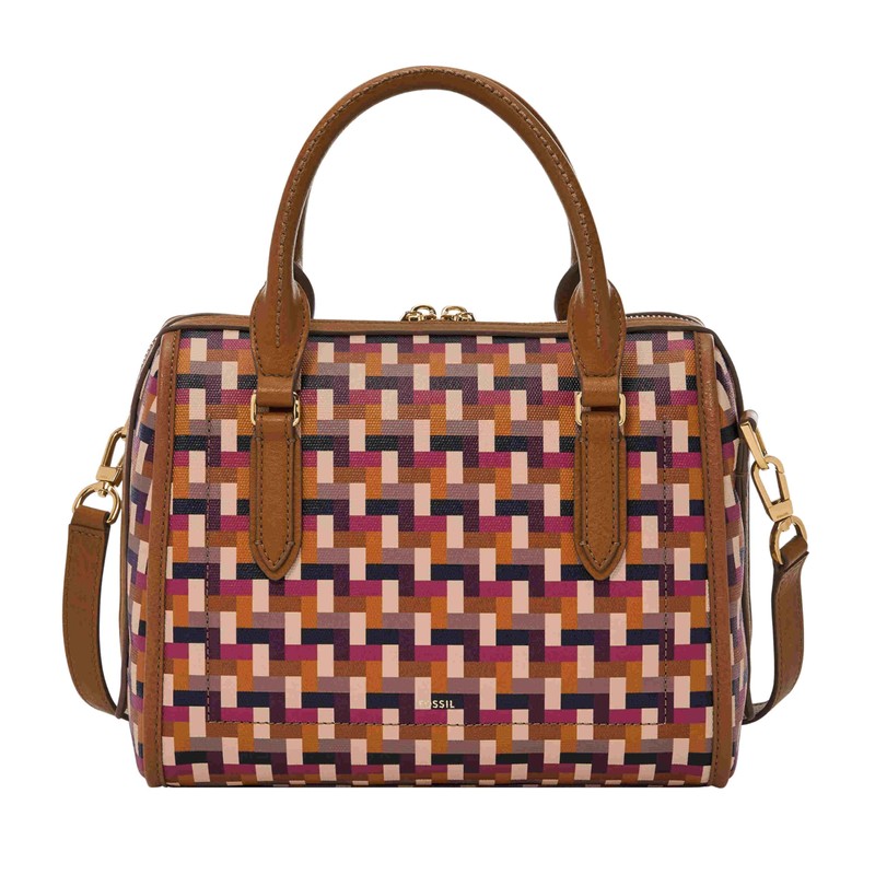 Fossil Williamson Satchel, Woven Multi Print