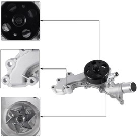 AULINK 68311108AA Water Pump (Fit V6 3.6L Only) For Dodge Durango 2016-2022,Jeep Grand Cherokee 2016-2022,Grand Cherokee L 2021-2022,68311108AE 44039 41503E 6831-1108AA 6831-1108AE