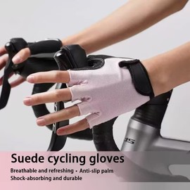 Men's & Women's Cycling & Gym Training Half Finger Gloves - Breathable, Anti-Slip, Padded Palm (Green, Medium)
