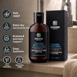 Eczema Body Wash & Cream 2in1 - 100% Natural pH Balancing Acids and Olive Oil Shower Cream. Sulfate Free, Deep Moisturizing Treatment for Very Dry & I