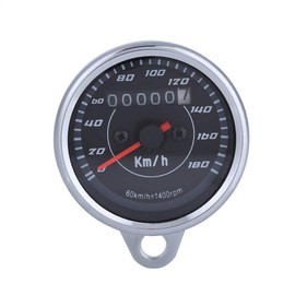 Keenso Motorcycle Speedometer, Universal Motorcycle Odometer Speedometer with Two-Colour LED Backlight for Motorcycle Rotating Interface of Mechanical Type