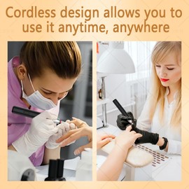 Midgaleuang Cordless Nail Drill, Professional for Acrylic, Portable Nail Drill Machine Kit, Manicure Pedicure Polishing Shape Tools，White