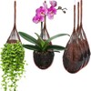 Hanging Orchid Planter Plant Pot: 5 Packs Bamboo Flower Basket