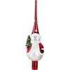 Inge-Glas Christmas Tree Topper 28 cm Glass Snowman Red