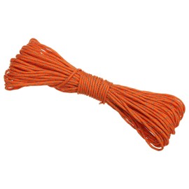 PATIKIL 65ft Reflective Guyline Camping Paracord 2mm Tent Cord Guyline Rope for Camping Tent Tarp Hiking Nylon Paracord Rope Orange (20M)