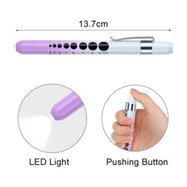 Pupillenleuchte, Diagnostikleuchte, Krankenschwester Rettungsdienst Zubehör mit Pupillenmessgerät, Taschenclip und Lineal, Geeignet für Krankenschwestern Ärzte