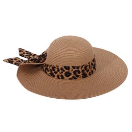 LY4U Women’s Sun Hats UPF 50 Foldable, Ladies Charming Summer Beach Straw Hat for Girl Travelling Brown