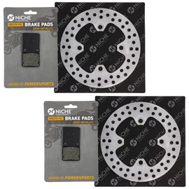NICHE Front Brake Rotor Pad Semi Metallic Kit For Kawasaki Prairie 360 KVF360 43082-0043 43082-0084 41080-0585 ATV