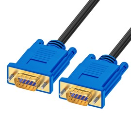 Omivine VGA Cable 1,8 M - Pure Copper Core VGA Monitor 1080P Full HD PC Cable for Computers, Screen, Beamer, Projector, D-Sub - Blue