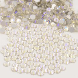 NCB Nancybeads 3000pcs Flatback Round Glass Nail Art Rhinestones Crystal for DIY Making Accessories Shoes, Clothes, Face Art, Bags, Manicure (Paradise Shine, SS4 3000pcs)