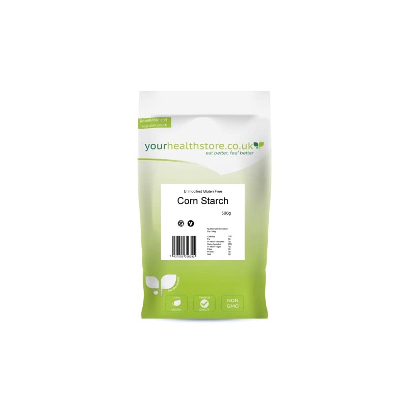 yourhealthstore Unmodified Corn Starch 500g, Gluten Free, Non GMO.
