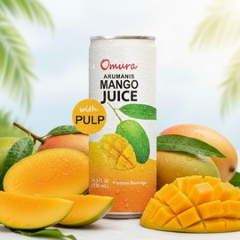 Omura MANGO JUICE from Natural Fruit with PULP 11.3 FL. Ounces | 12-Pack