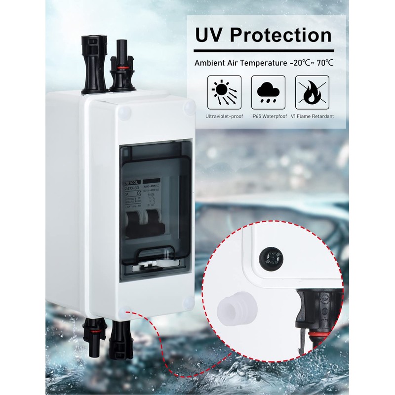 DIHOOL 60 Amp Solar Disconnect Switch, dc Circuit Breaker with