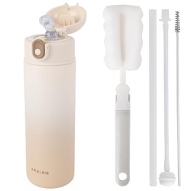 ZVTQ 316 Stainless Steel Insulated bottles for Pregnant Women, Seniors with Weighted Straw–Spill-Proof, Keeps Drinks Hot or Cold，brown