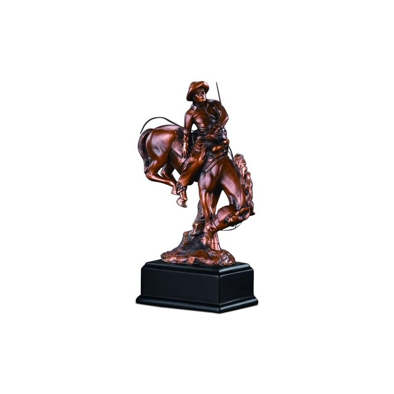 Western Cowboy Bucking Horse Statue - Bronze Finish Figurine