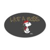 CafePress Peanuts Snoopy Like A Boss Oval Car Magnet, Euro