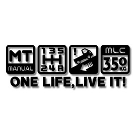 [Tamiya] One Life, Live it! Cutting Sticker, Light Tiger MT Car, Maximum Load Display, 3.0 x 8.5 inches (7.5 cm) x 8.5 inches (21.5 cm), Weatherproof, Waterproof, Japanese Sticker, OLLI-kt (Black)