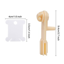 ISIYINER Floss Bobbins 120 Pieces Plastic Embroidery Thread Bobbins White Embroidery Thread Bobbins with 1 Floss Winder for Yarn Storage