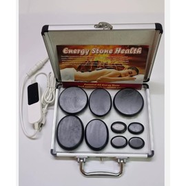 Meifuly 9Pcs Hot Stones Massage Set with Temperature Adjustment (113-194°F), Hot Rocks Massage Stones Kit with Warmer Box, Basalt Hot Stones Professional Massage Tool for Spa, Relieve Muscle Pain