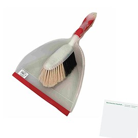 usy Coronet Plastic Dustpan Set, Transparent/Red (22 cm) Block