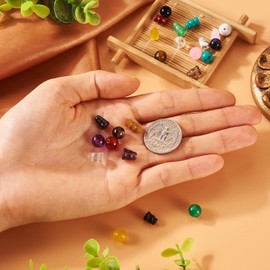 Craftdady 12 Sets 8.5mm Gemstone Guru Beads 3-Hole Energy Healing Stone Buddhist Beads Set for Mala Prayer Bracelet Rosary Necklace Jewelry Making Supplies