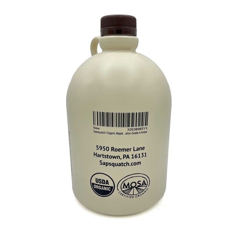 Sapsquatch Organic Maple Syrup - Half Gallon - Grade-A Amber