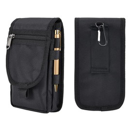 Large Smartphone Pouch, Multi-Purpose Tactical Phone Pouch, Work, Hiking, Camping, Barbecue, Rescue (Black, One Size)