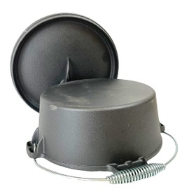 Cuisiland Pre-seasoned Cast Iron Lip Lid Flat Bottom 4.5 Quarts Dutch Oven