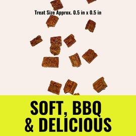 Soft Chews Bite Size Training Treats Made in USA, 1lb Slow Roasted BBQ Beef Jerky for Small, Medium & Large Dogs & Puppies Ideal Reward 90% American Meat