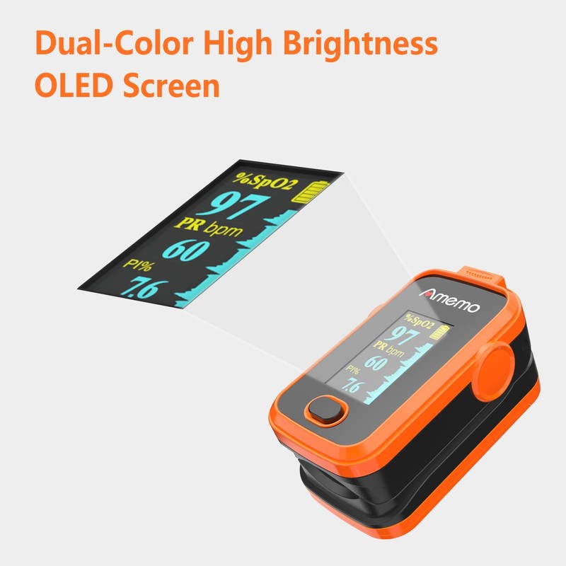 Pulse Oximeter,OLED Display Oxygen Monitor Fingertip,Blood Oxygen Saturation Monitor(SpO2) with