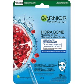 Garnier Skin Active Garnier skin active hidra bomb mascarilla facial en tela hidratante revitalizante con granada acido hialuronico de origen natural 1 pieza