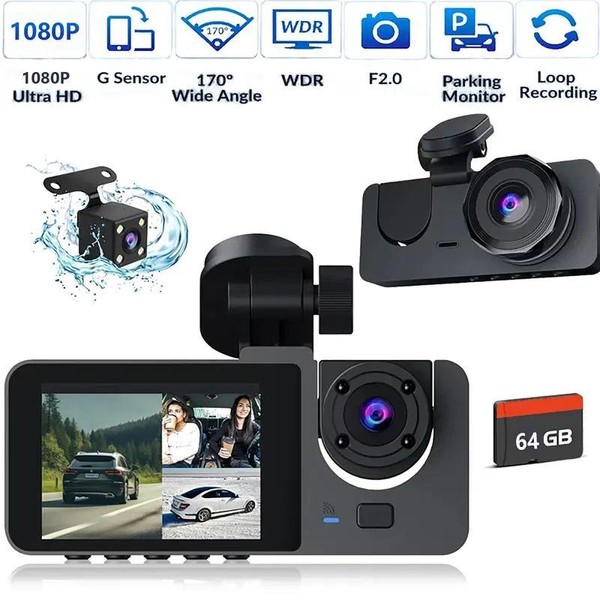 Dealsforyoudays | 1080P Full UHD Car Camera Front Rear with