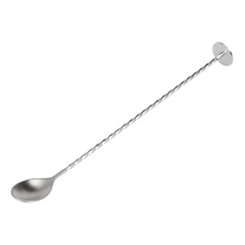 Tala Stainless Steel Cocktail Spoon, 27.5cm Bar Spoon with Weighted End, Spiral Handle & Muddler, Double-Ended for Mixing, Layering & Crushing, Dishwasher Safe