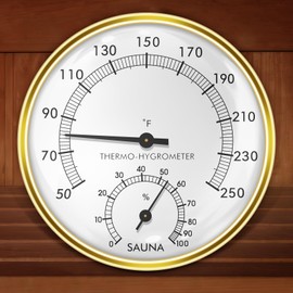 yintok Sauna Thermometer and Hygrometer, 2 in 1 Sauna Fahrenheit Thermometer for Sauna Room, Sauna Accessories for Infrared Steam Saunas, Accurate&Adjustable Indoor Temperature and Humidity Monitor