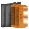 Viking Revolution Wooden Beard Comb & Case, Dual Action Fine