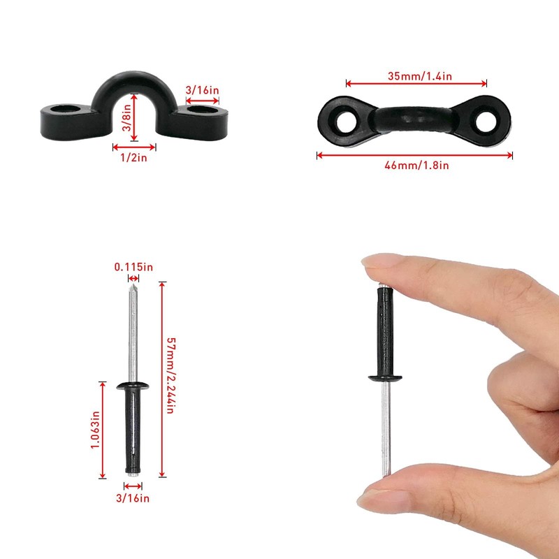 KEGOBA Kayak Tie Down Loops with Stainless Steel Rivets –