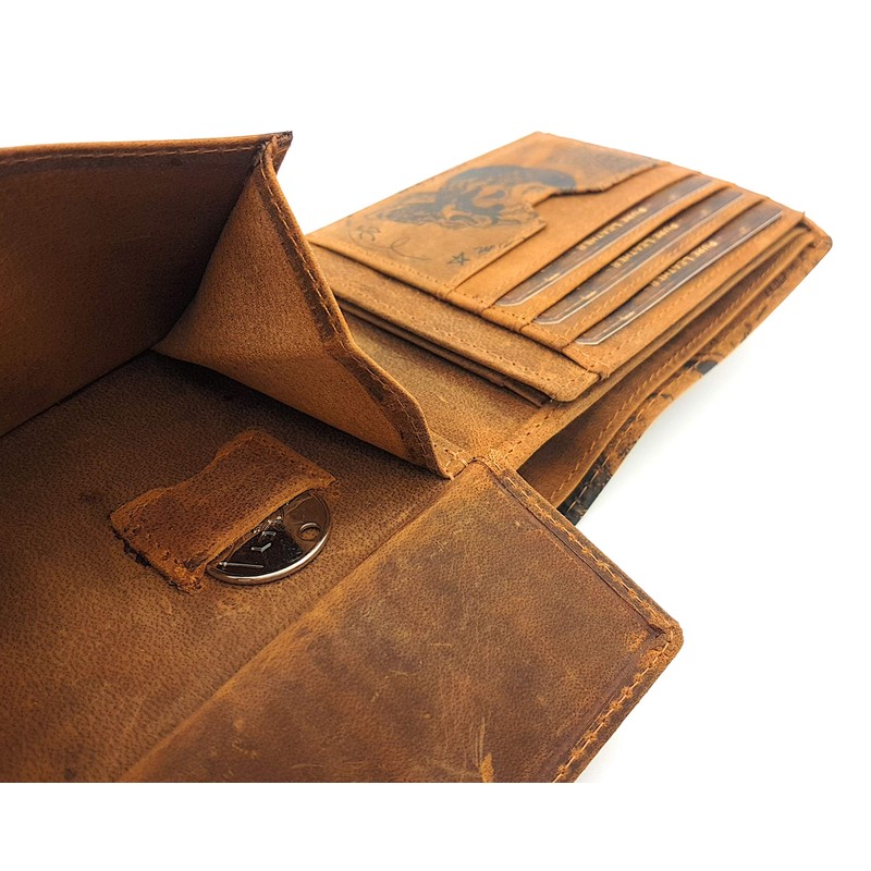 Jockey Club Genuine Buffalo Full Leather Wallet with RFID Protection,