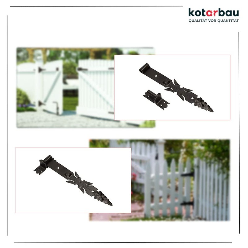 KOTARBAU® Shutter Hinge Wrought Iron with Brackets 400 mm Door