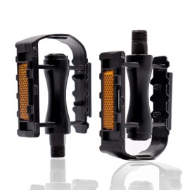 Yuknees Bicycle Pedals Road Bike,City Bike Pedals,Aluminum Alloy Durable Sealed Bearing Axle Bicycle Pedals For Universal Mountain Bike Road Bike Trekking Bike A Pair (Black),11.5x7.8 cm.