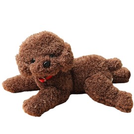 S.T.S.G Plush Cushion, Dog, Poodle, Realistic, Cute, Fluffy, Body Pillow, Healing Toy Poodle (Dark Brown Toy Poodle: 15.0 inches (38 cm)